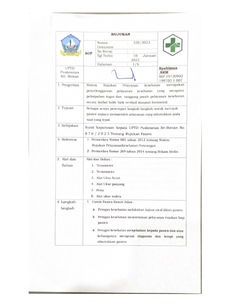 Sop Rujukan | PDF