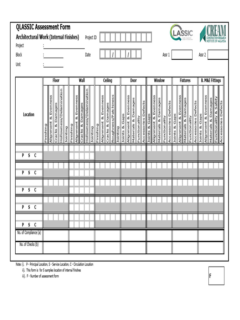 Internal Finishes Form | PDF | Building Engineering | Materials