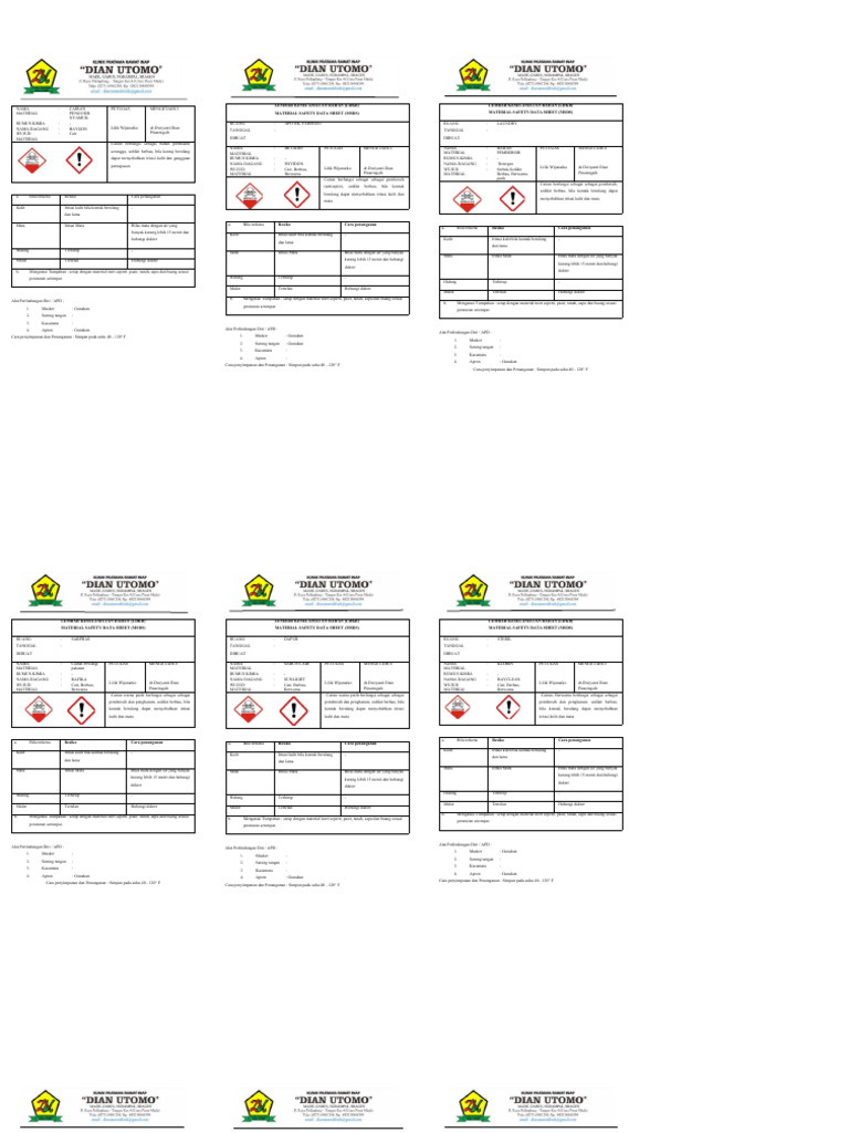 PR - Cetak Lembar MSDS | PDF