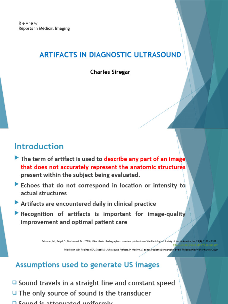 Artifacts Ppt Ok Pdf Medical Ultrasound Blood Vessel