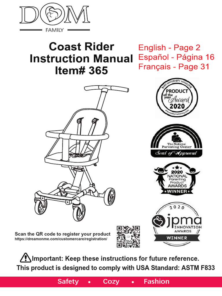 Coast Rider Travel Stroller Manual | PDF
