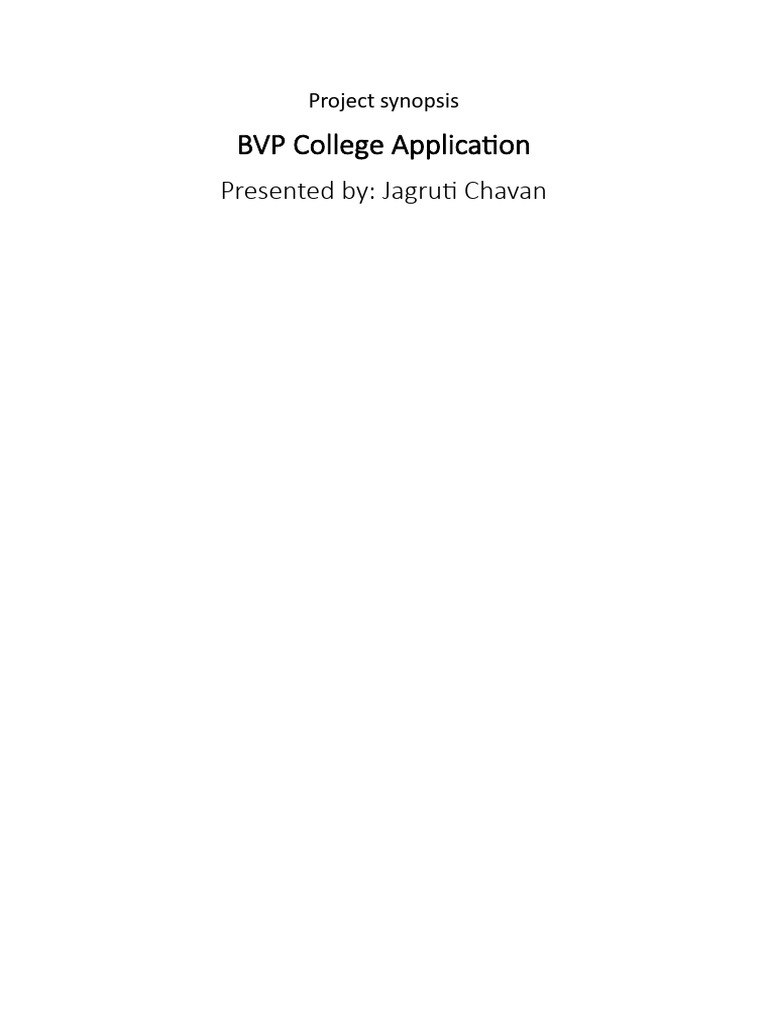 Project Synopsis | PDF | Mobile App | Smartphone