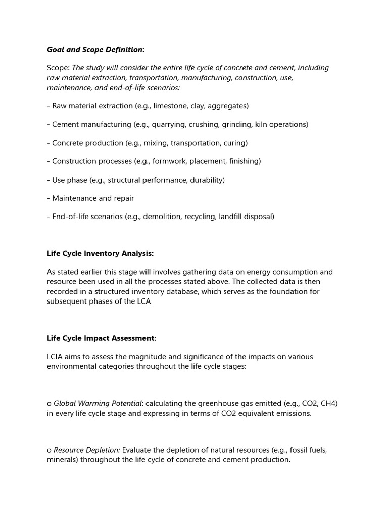 Life Cycle Assessment of Concrete & Cement | PDF | Life Cycle ...