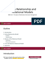 Entity Relationship and Relational Models: MMS 144 - Principles of Multimedia Information Management