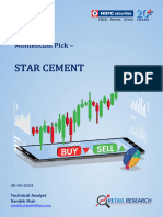 HDFC Securities Momentum Pick On - STAR CEMENT With 6% UPSIDE