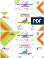 Certificate Appreciation Of: First Prize