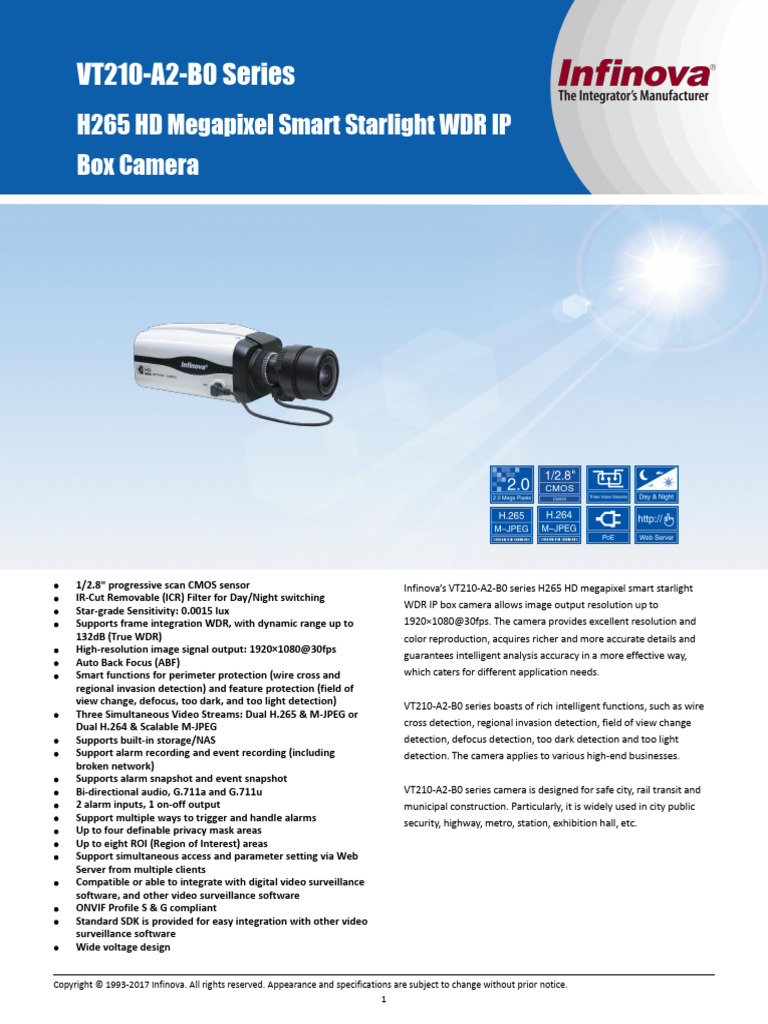 VT210 A2 B0 Datasheet en 201710 E1 | PDF | Camera | Internet Architecture