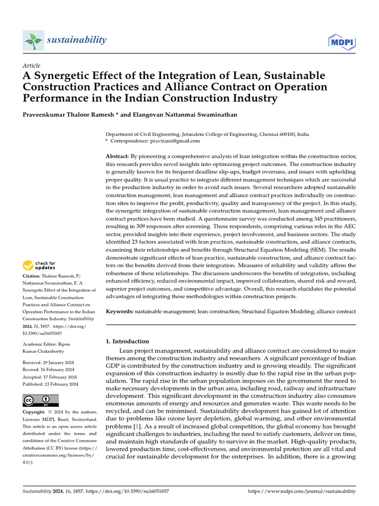 Sustainability 16 01857 | PDF | Lean Manufacturing | Sustainable ...