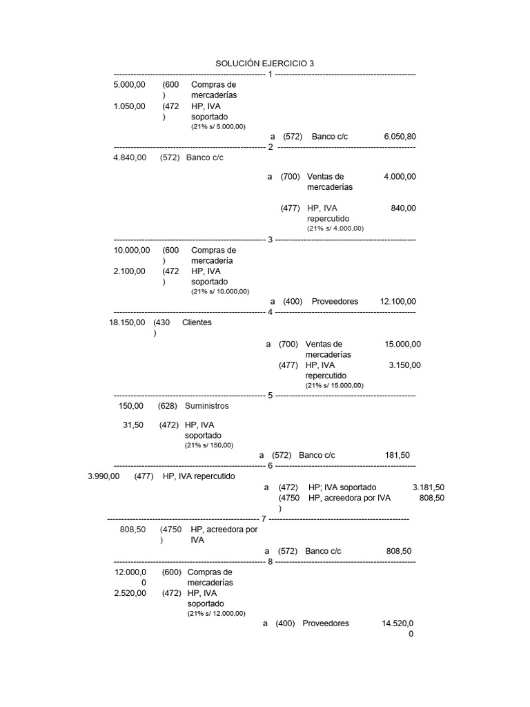 Asientos Contables de Compras y Ventas | PDF | Finanzas y dinero