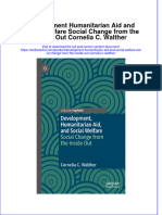 Development Humanitarian Aid and Social Welfare Social Change From The Inside Out Cornelia C. Walther