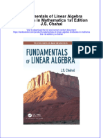 (Download PDF) Fundamentals of Linear Algebra Textbooks in Mathematics 1St Edition J S Chahal Online Ebook All Chapter PDF