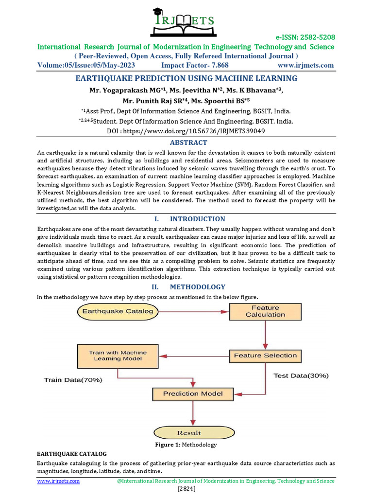 Earthquake Prediction via ML Techniques | PDF | Machine Learning ...