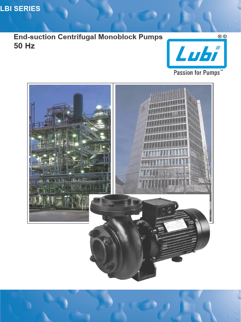 End-Suction Centrifugal Monoblock Pumps | PDF | Pump | Manufactured Goods