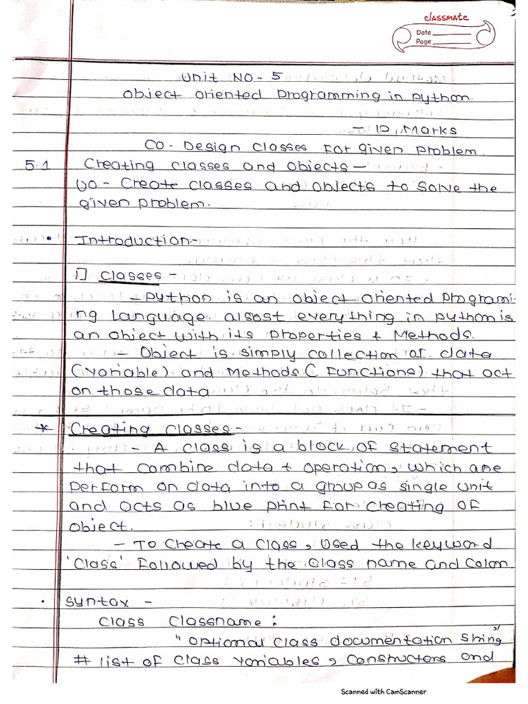 Hand Written Notes Unit-5 | PDF
