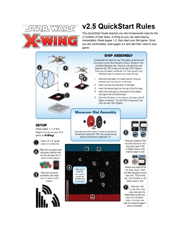 X-Wing 2.5 QuickStart Rules Guide | PDF