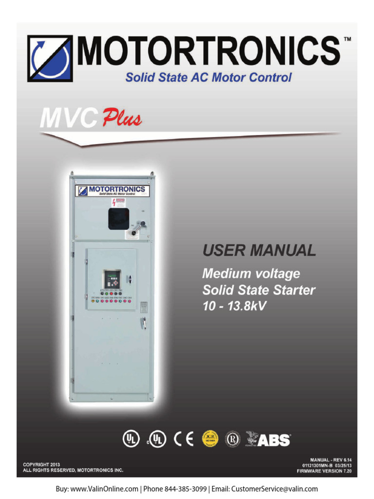 MVC Plus Soft Starter Manual | PDF | Capacitor | Power Supply