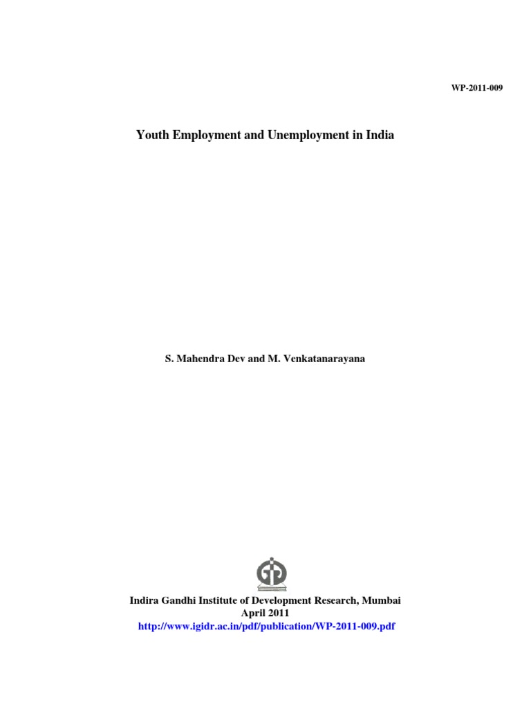 Youth Employment and Unemployment in India | PDF