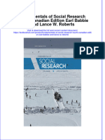 (Download PDF) Fundamentals of Social Research Fourth Canadian Edition Earl Babbie and Lance W Roberts Online Ebook All Chapter PDF