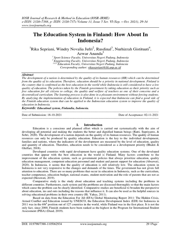 The Education System in Finland How About in Indonesia | PDF | Schools ...