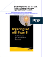 (Download PDF) Beginning Dax With Power Bi The SQL Pros Guide To Better Business Intelligence Philip Seamark Online Ebook All Chapter PDF