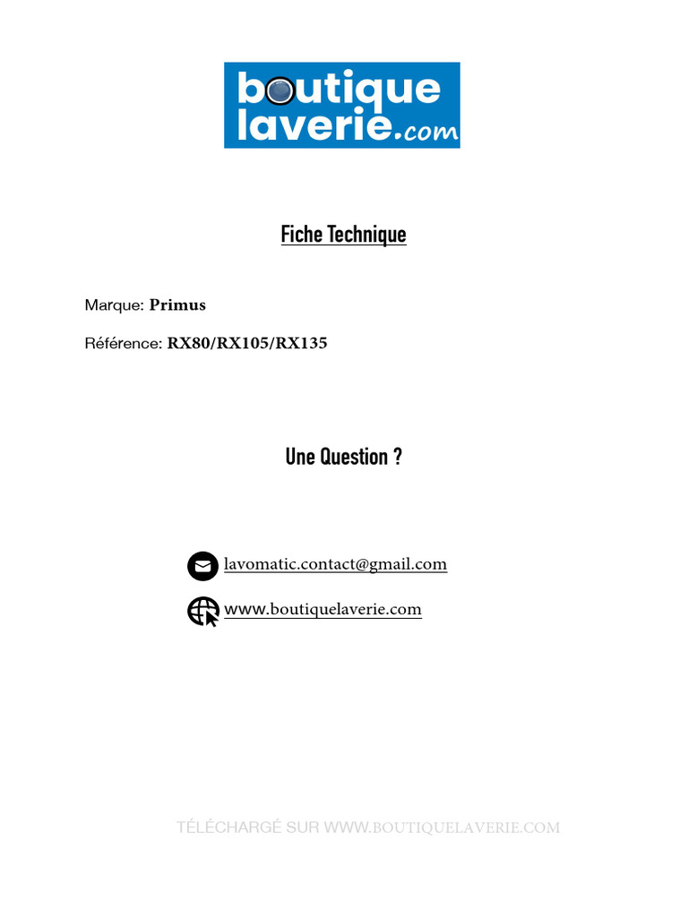 Laveuses Primus RX: Performance et Options | PDF | Véhicule motorisé