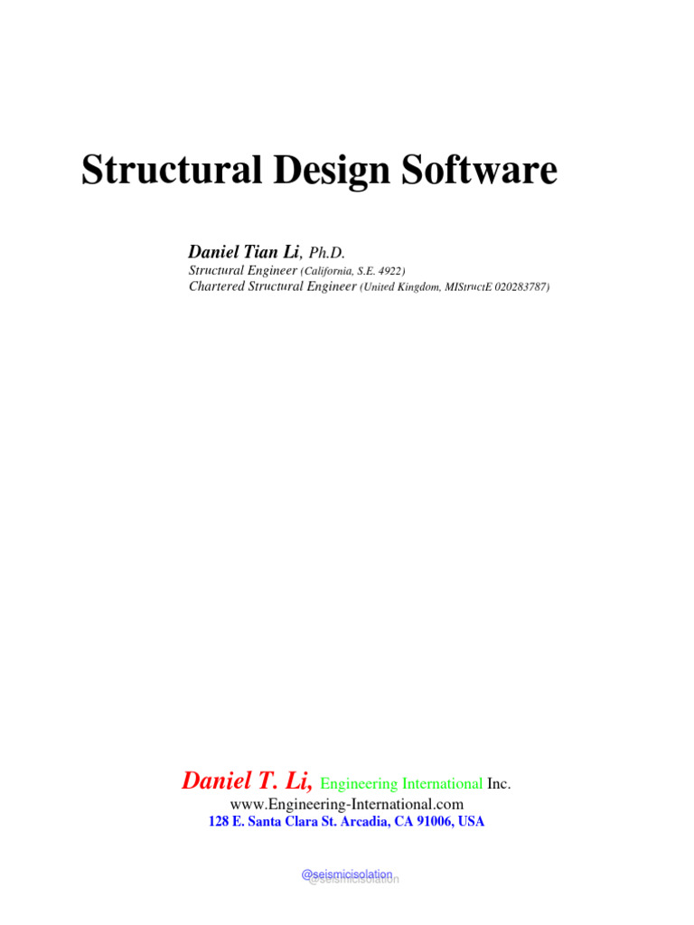 Structural Design Software Daniel Tian Li, Ph.D. | PDF