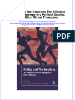 [Download pdf] Politics And The Emotions The Affective Turn In Contemporary Political Studies 1St Edition Simon Thompson online ebook all chapter pdf 