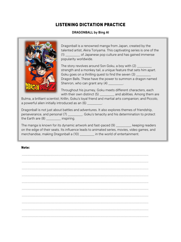Dragonball by Bing AI | PDF | Dragon Ball