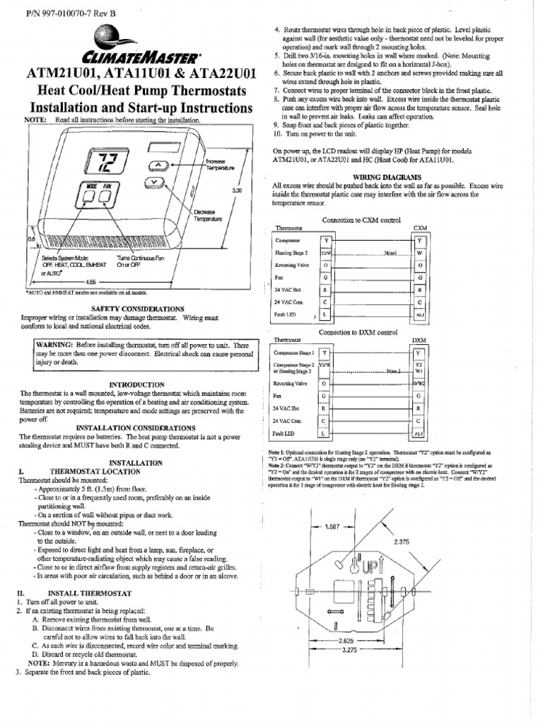 Thermostat Manual | PDF