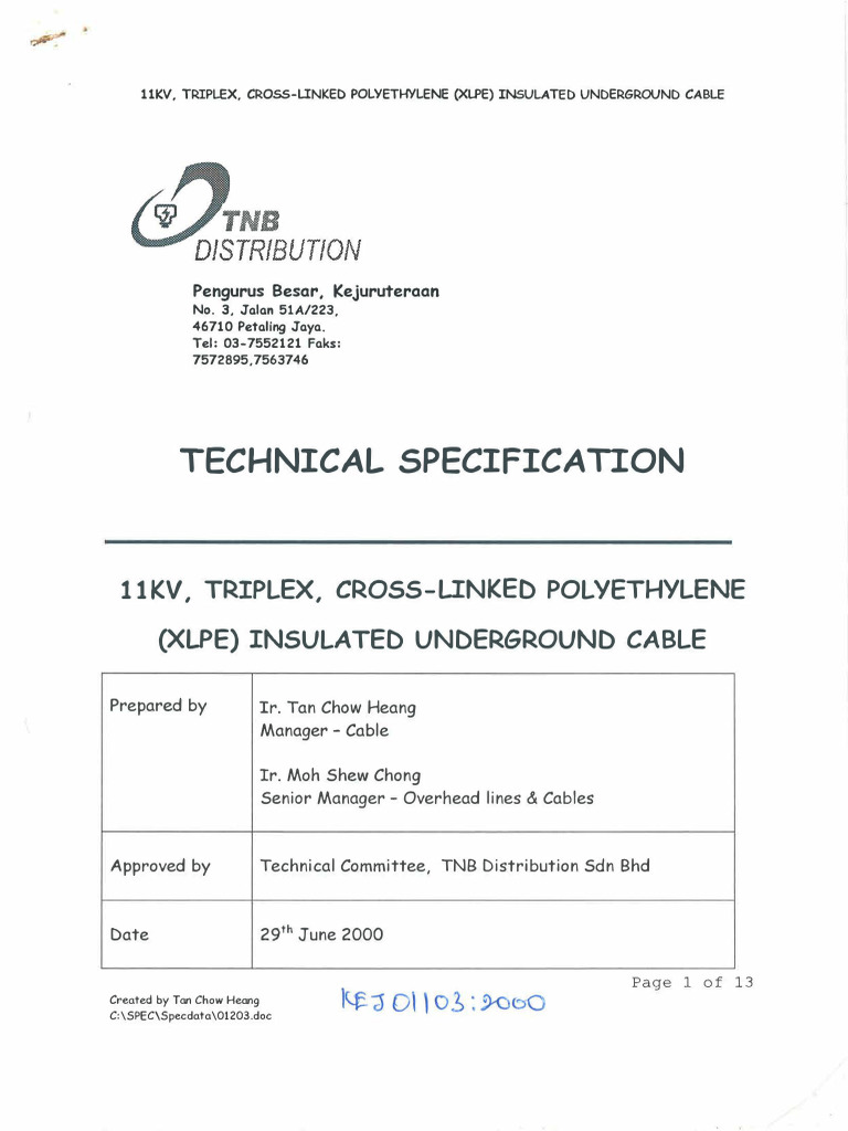 11kV Triplex XLPE Underground Cable | PDF | Insulator (Electricity ...