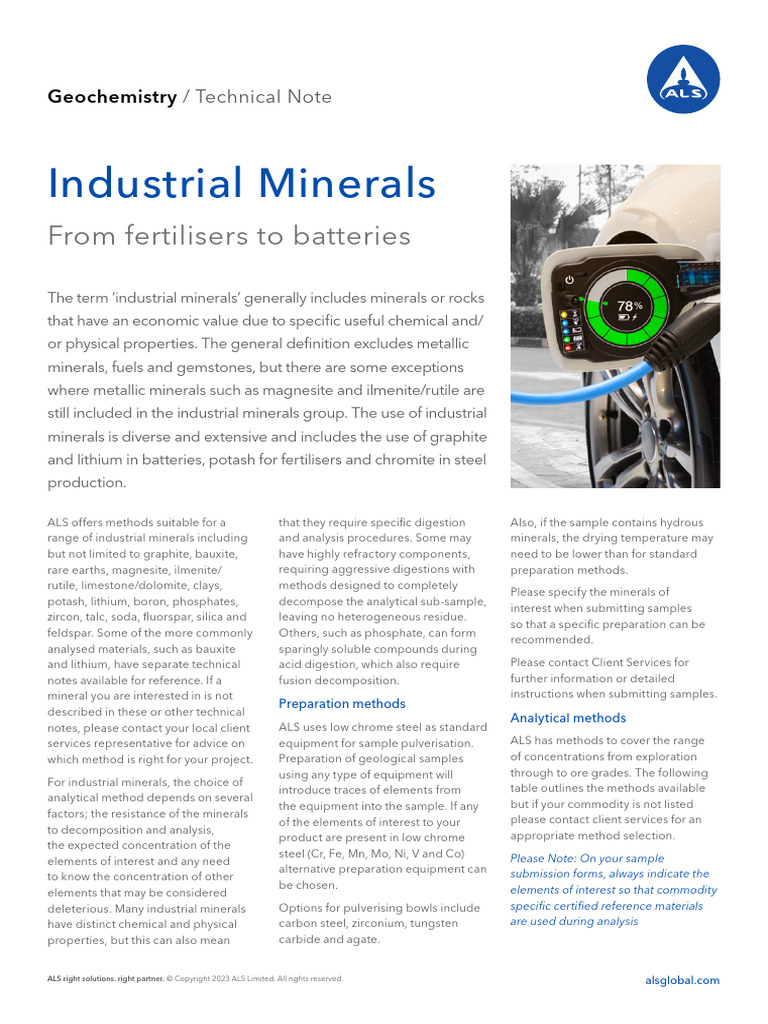 Industrial Minerals Technical Note | Download Free PDF | Minerals ...