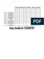 Study Checklist For Chemistry