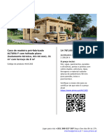 Casa de Madeira Pre Fabricada ALTURA F Com Telhado Plano Isolamento Termico 44 44 MM 31 m2 Com Terraco de 8 m2