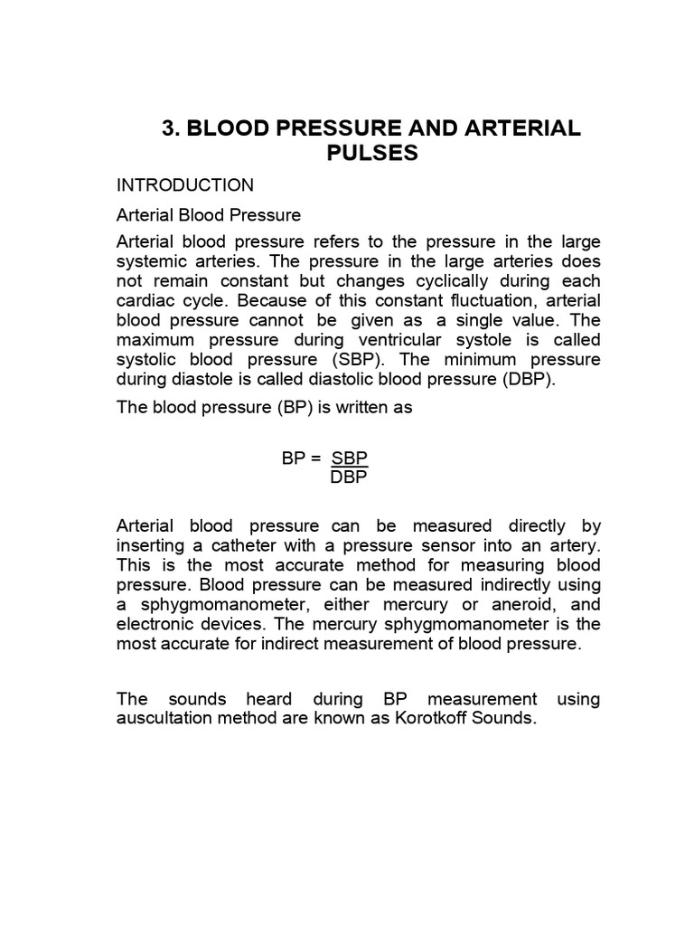 Blood Pressure Measurement Techniques | PDF | Pulse | Blood Pressure