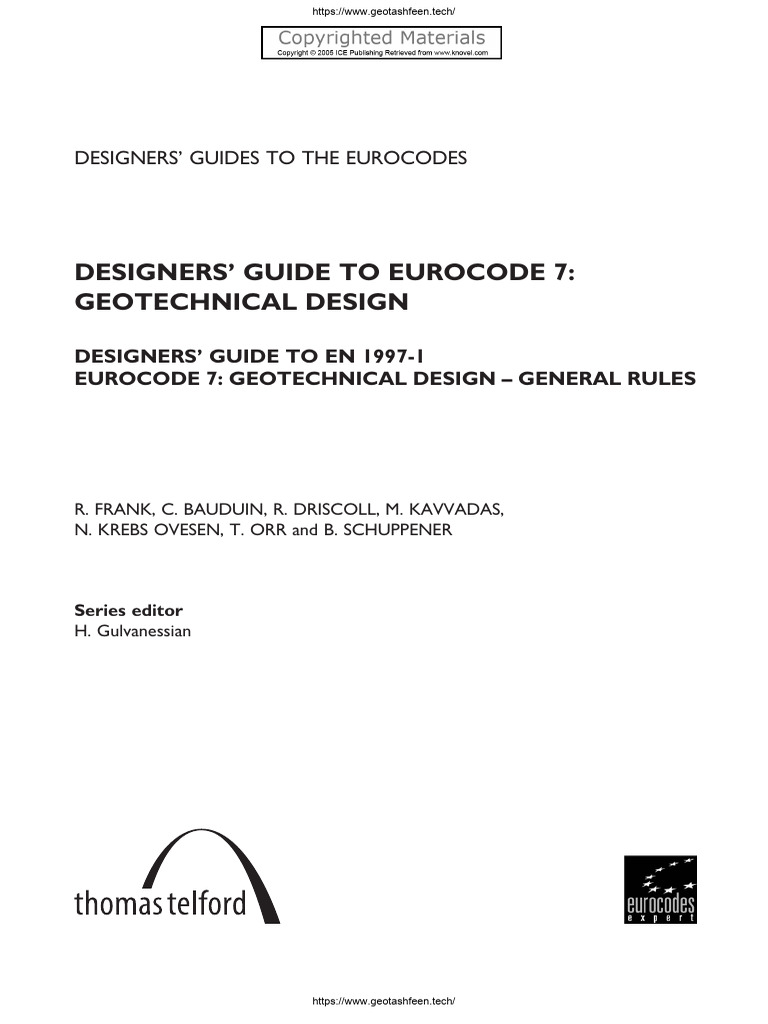 Designers Guide To Eurocode 7 Geotechnical Design en 1997 | PDF ...