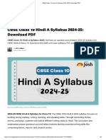 CBSE Class 10 Hindi A Syllabus 2024-2025 - Download PDF