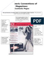 The Generic Conventions of Magazines - Contents