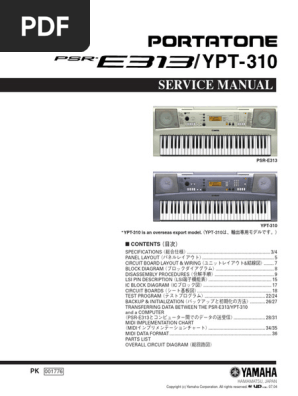 Yamaha Psr-E313 Ypt310 | PDF
