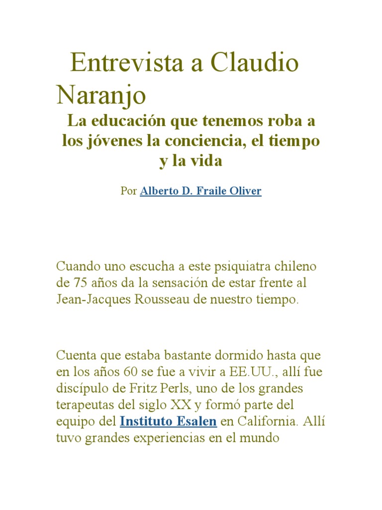 Entrevista Claudio Naranjo PDF