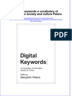 [Download pdf] Digital Keywords A Vocabulary Of Information Society And Culture Peters online ebook all chapter pdf 