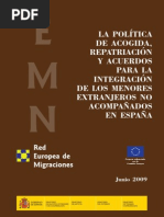 La política de acogida, repatriación y acuerdos para la integración de los MENA en España
