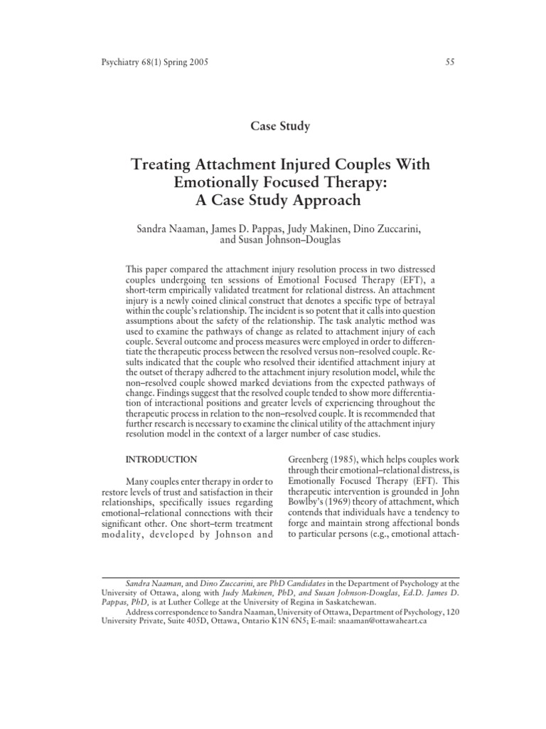 Resolving Attachment Injuries in EFT | PDF | Attachment Theory ...