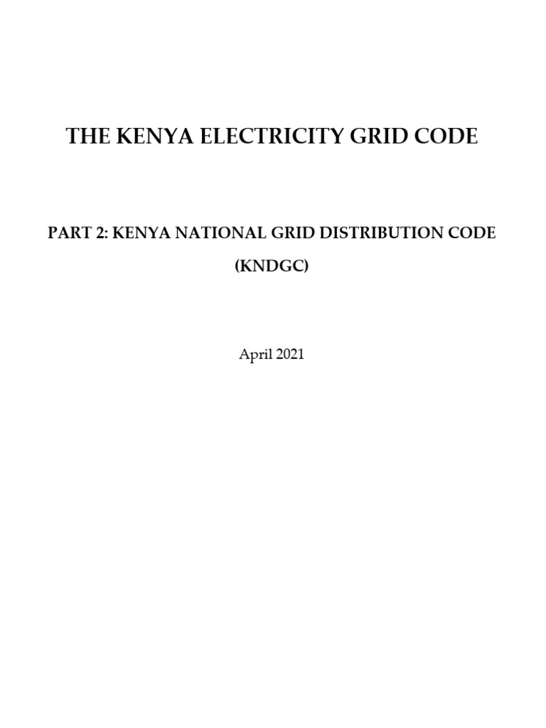 DraftKenyaNationalDistributionGridCodeKNDGC300420212 PDF