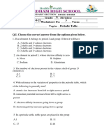 Periodic Table MCQ WS