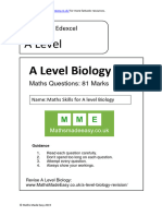 AQA Maths Skills For A Level Biology Exam Questions