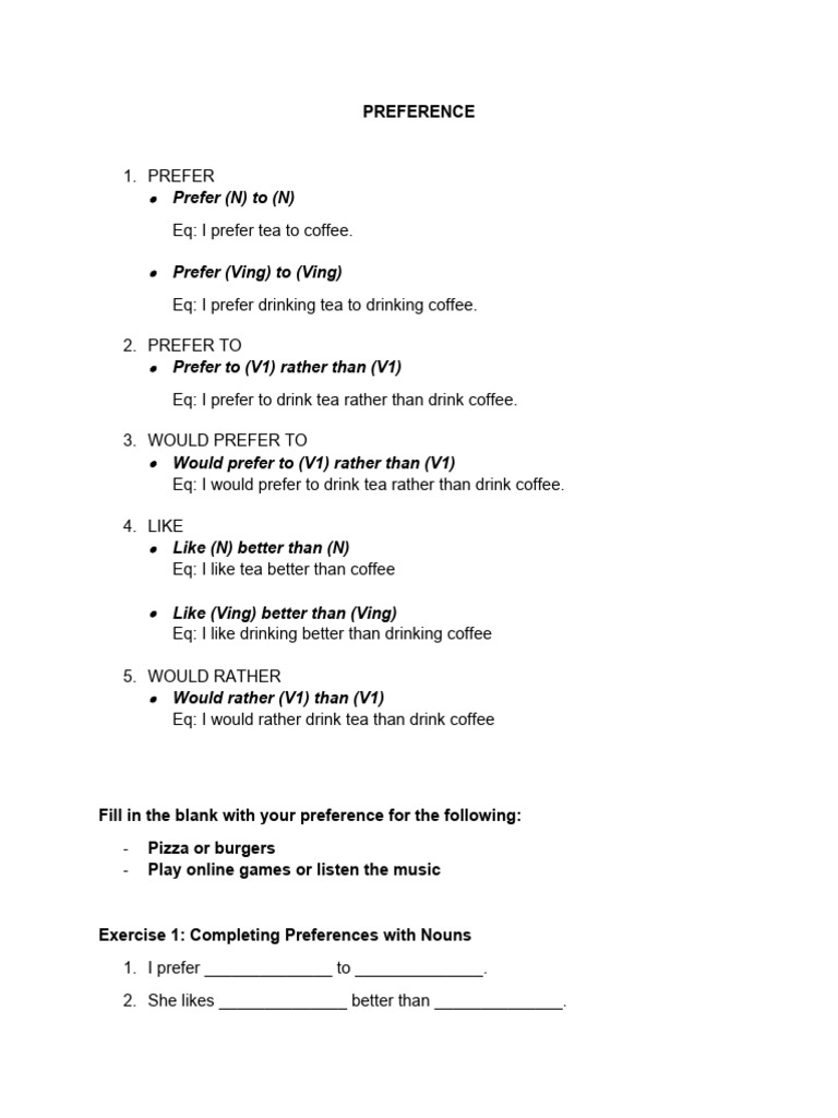 Preference New | PDF | Linguistics | Language Mechanics