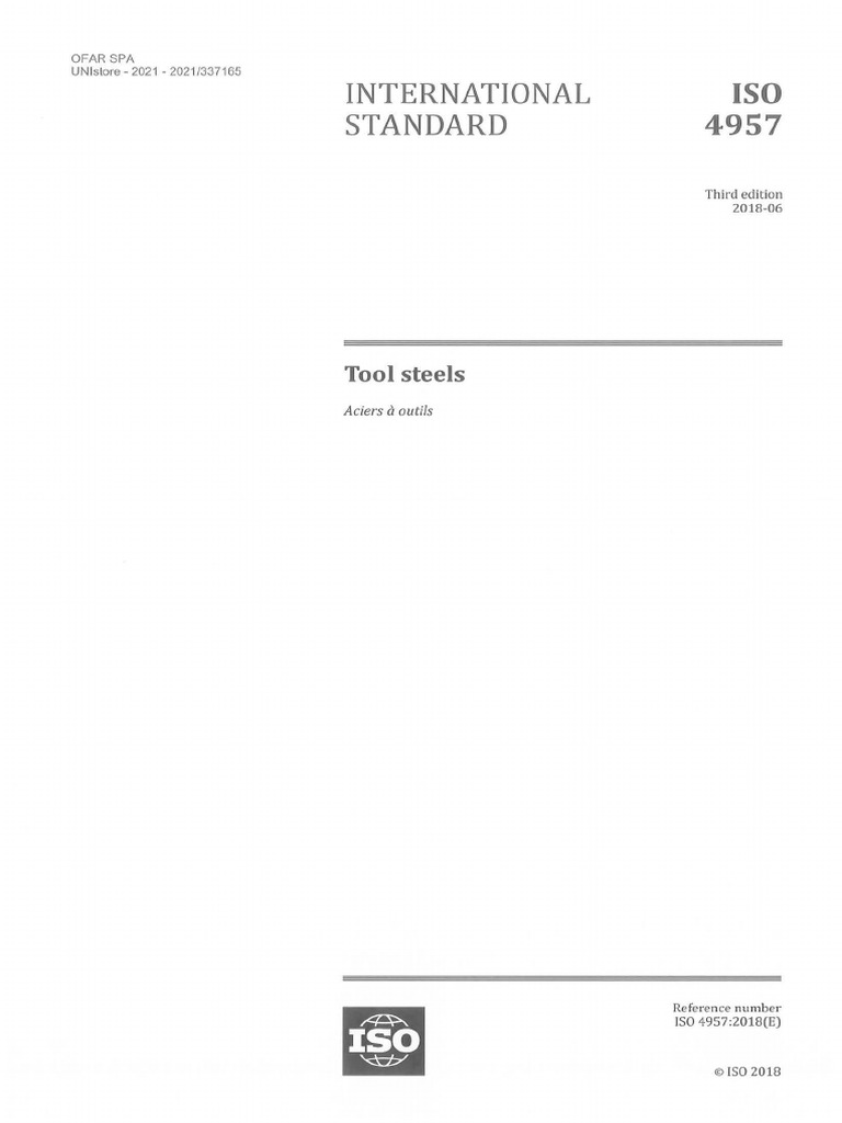 Iso4957 1 | PDF | Steel | Materials