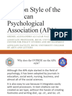 Citation Style of The American Psychological Association (APA)