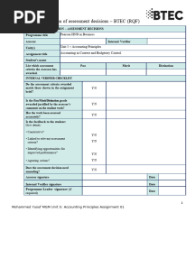 Unit 5 Accounting Principles - Assignment