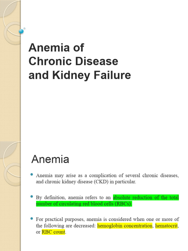 Anemia in Chronic Kidney Disease | PDF | Anemia | Red Blood Cell